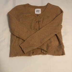Aerie cropped camel color cardigan
